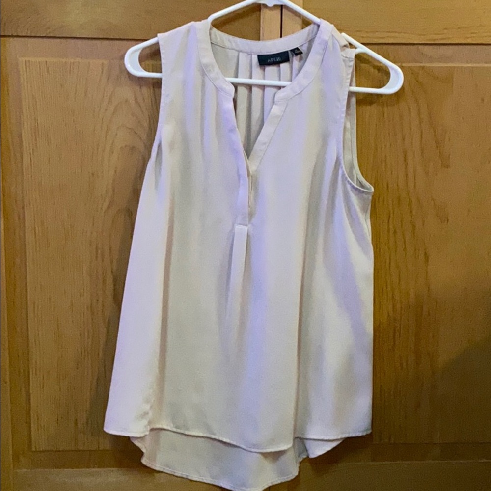 APT 9 cream sleeveless blouse